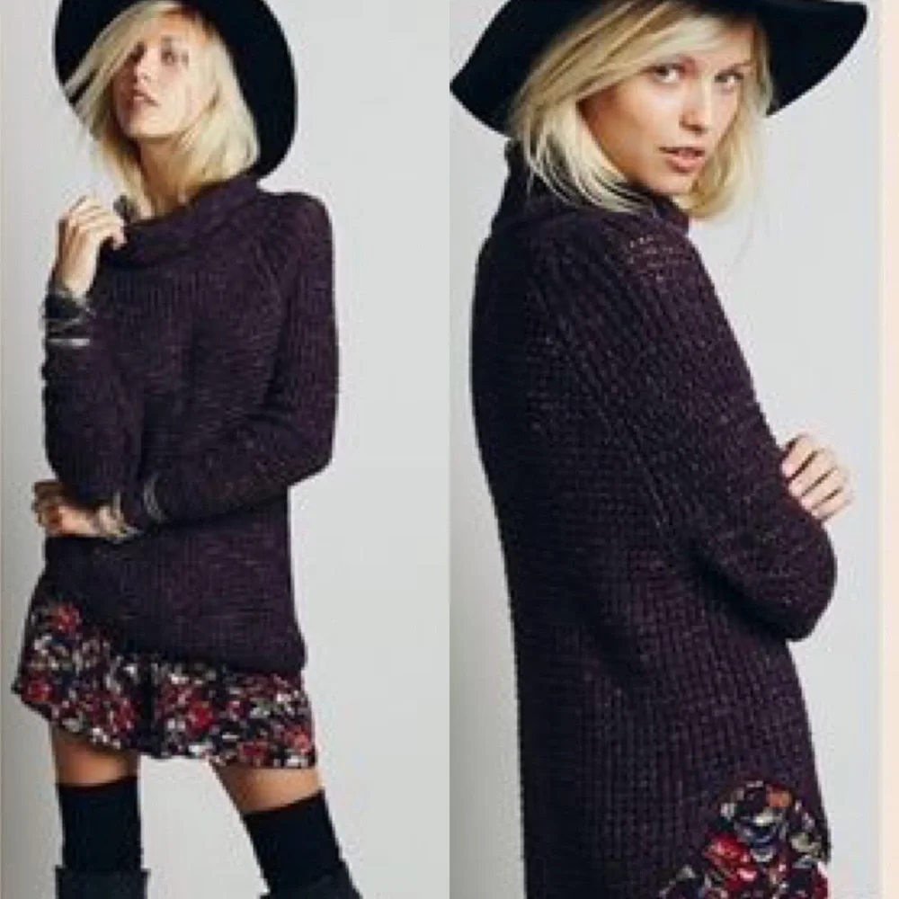 Free People Dylan Tweedy Turtleneck Pullover M